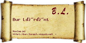 Bur Lóránt névjegykártya