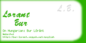 lorant bur business card